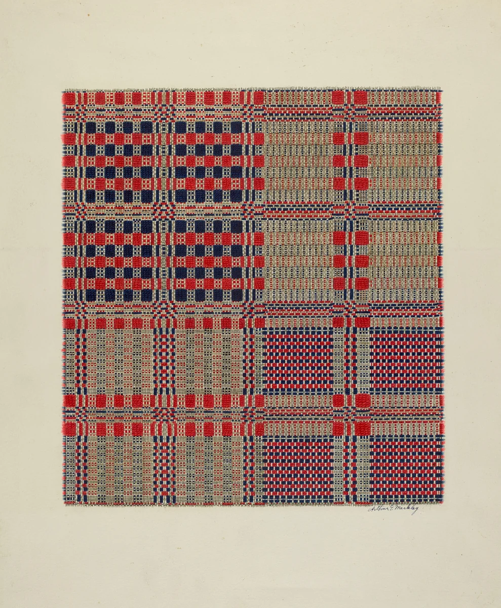 Red, White & Blue Coverlet by Arthur G. Merkley, index of american design, 1940