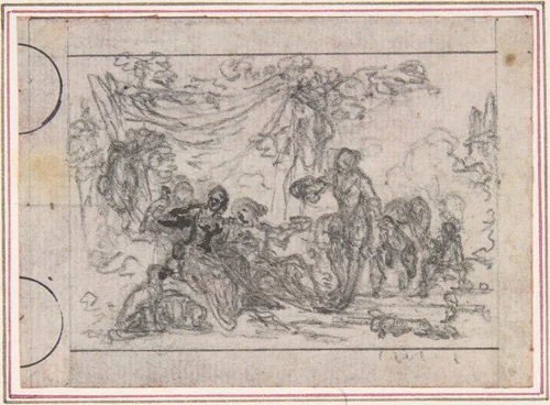 Design for a Snuff-Box by Hubert François Gravelot, drawing, 1710-1773