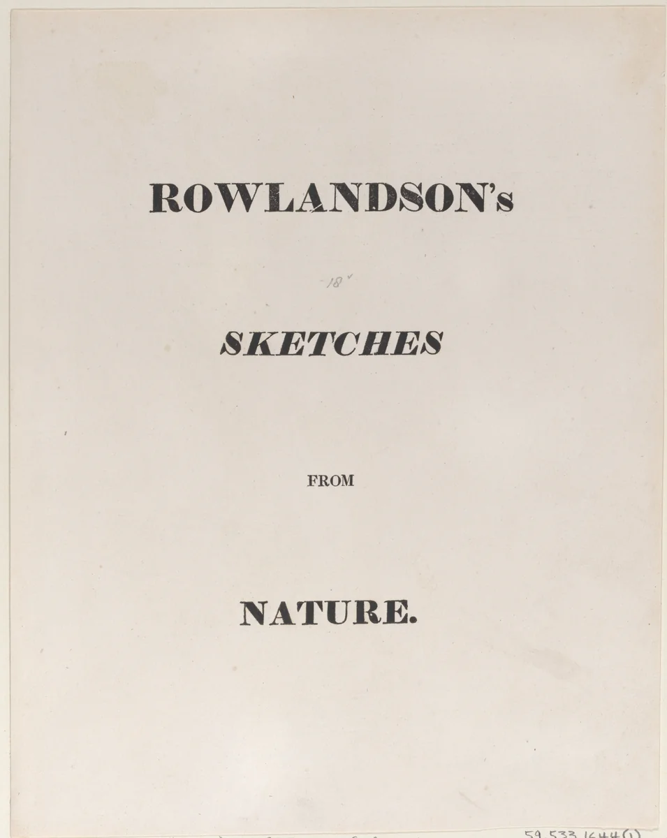 Title page, from "Sketches from Nature" by Thomas Rowlandson, print, 1822