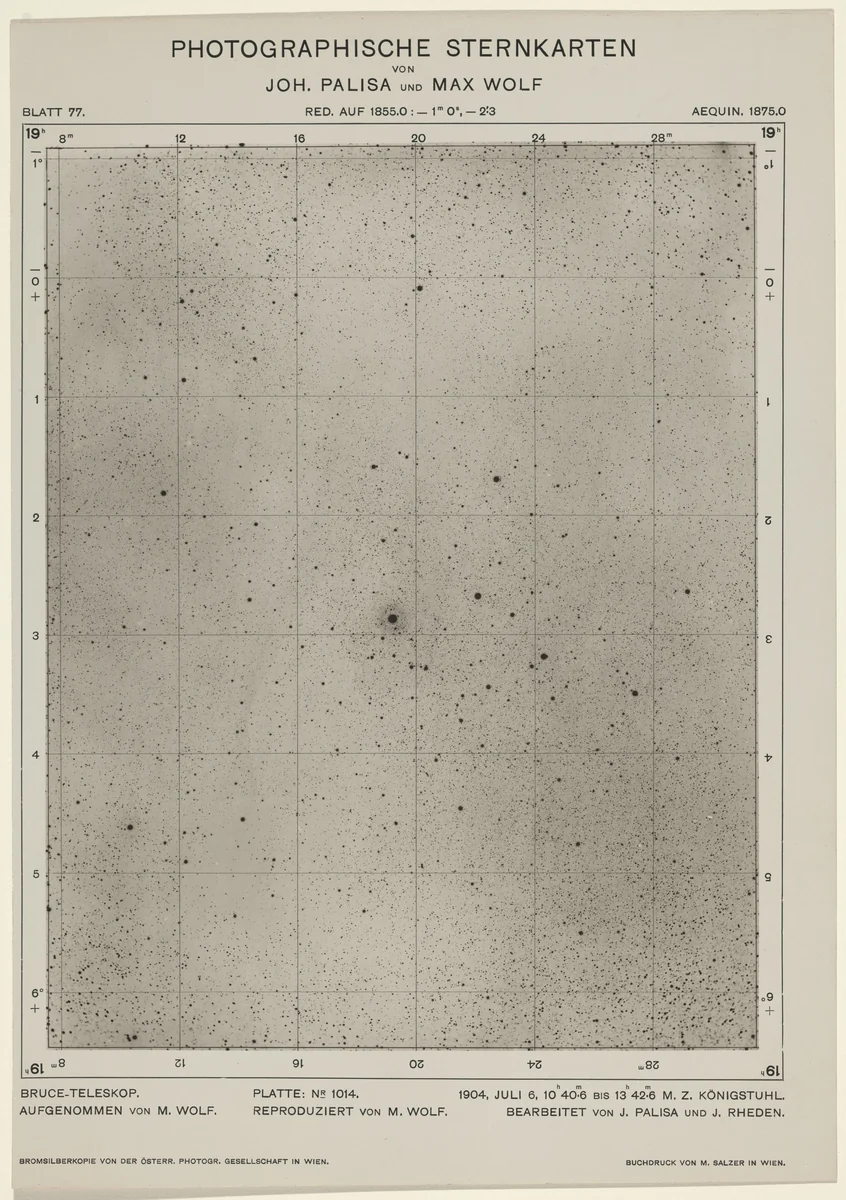 Photographische Sternkarten (July 6, 1904) by Wolf and Palisa, photograph, 1904