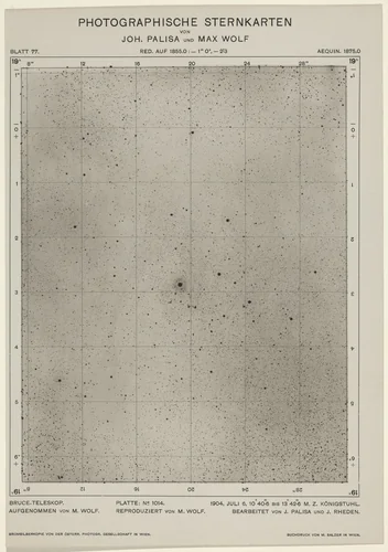 Photographische Sternkarten (July 6, 1904) by Wolf and Palisa, photograph, 1904
