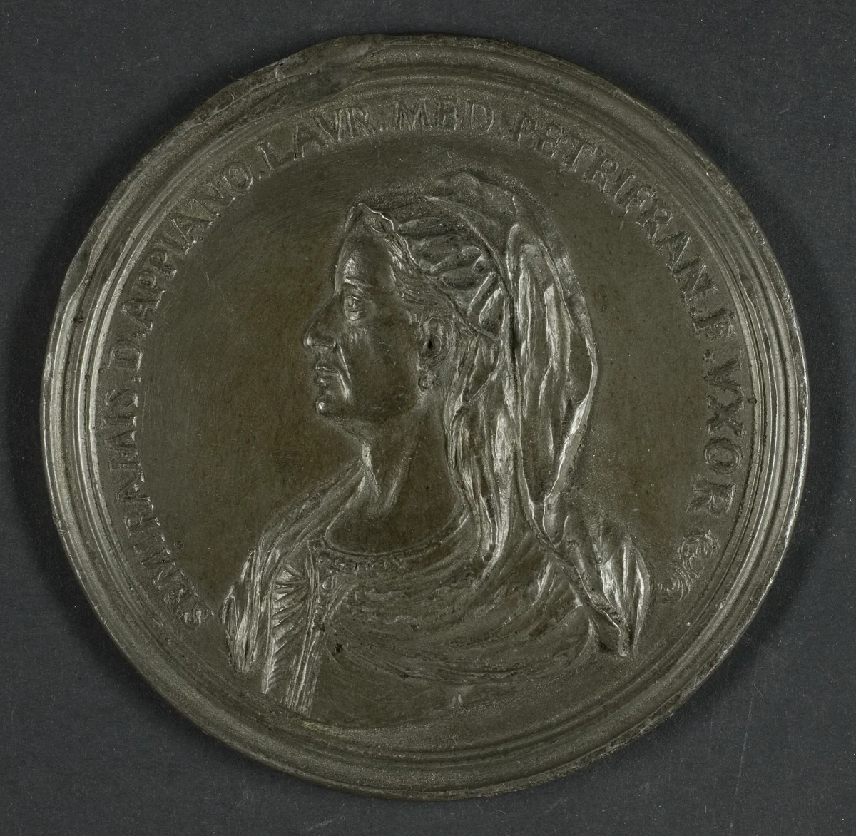 Medal Depicting Semiramide d'Appiano (died 1523) by Antonio Francesco Selvi, metalwork, 1739