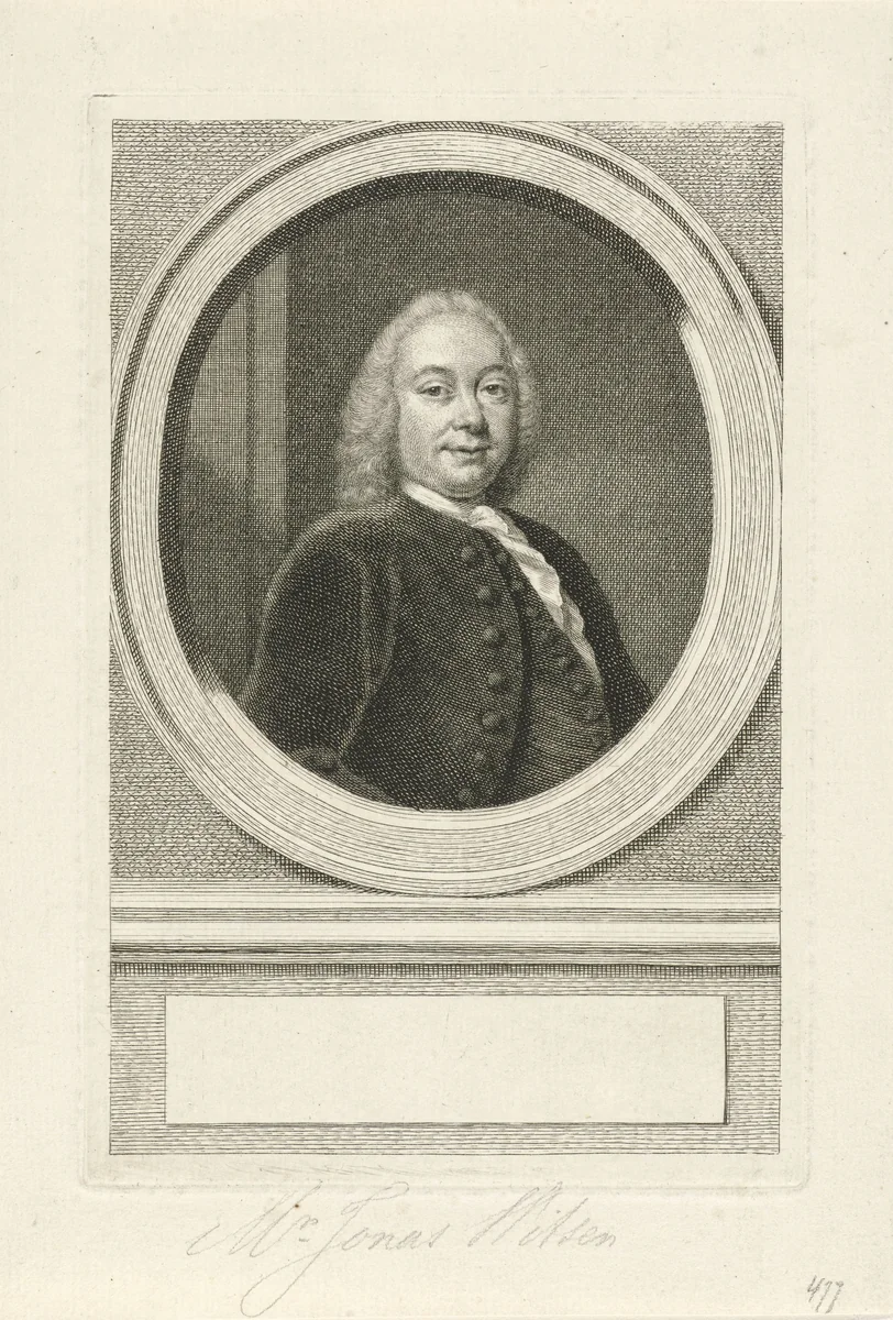 Portret van Jonas Witsen by Jacob Houbraken, print, 1749-1767