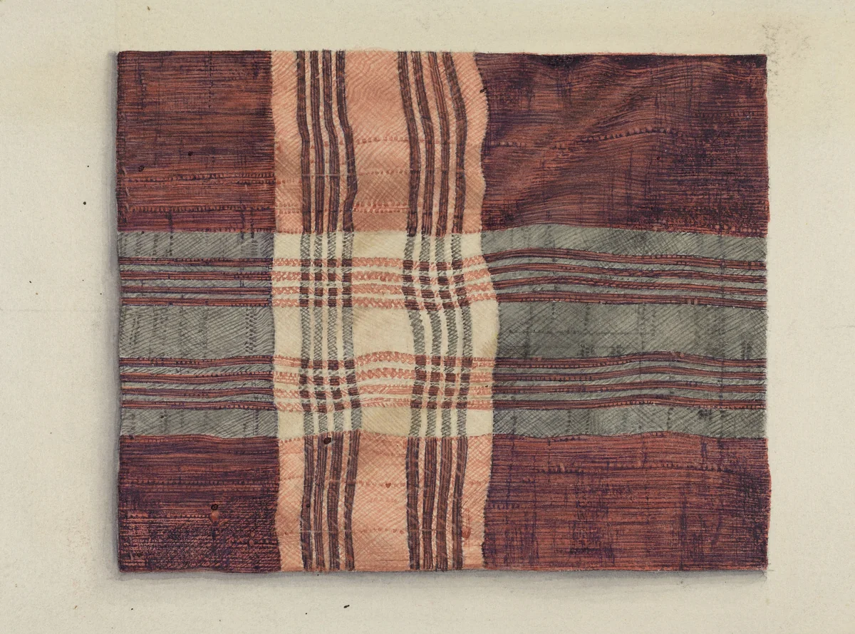 Shaker Silk Kerchief by Helen E. Gilman, index of american design, 1935-1942