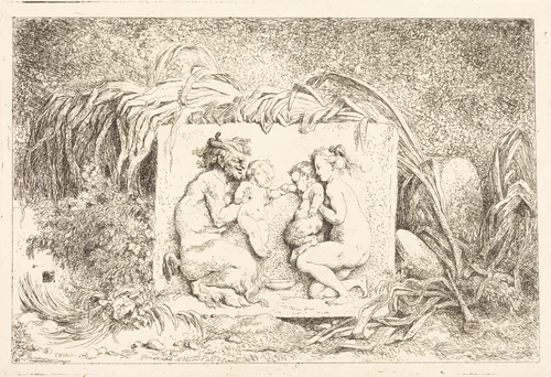The Satyr's Family (La famille du satyre) by Jean Honoré Fragonard, print, 1763