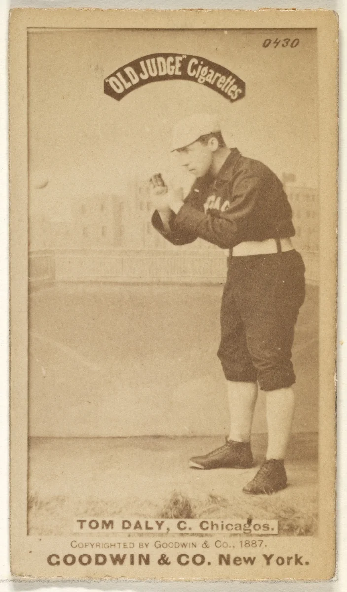 Tom Daly, Catcher, Chicago, from the Old Judge series (N172) for Old Judge Cigarettes by Goodwin & Company, photograph, 1887