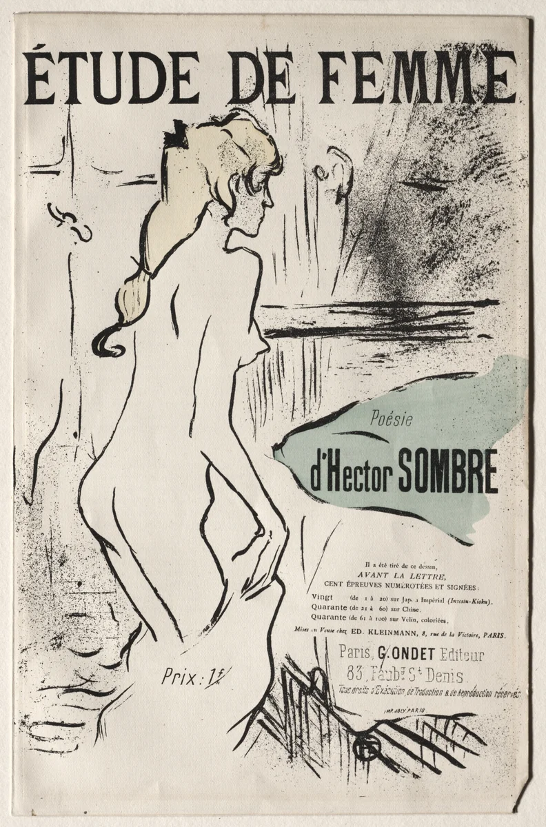 Étude de Femme by Henri de Toulouse-Lautrec, print, 1893