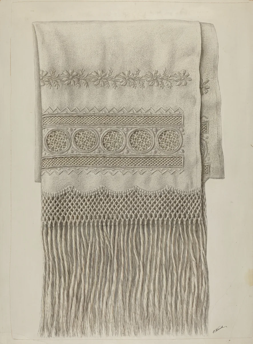 Embroidered Cloth by Paul Ward, index of american design, 1939