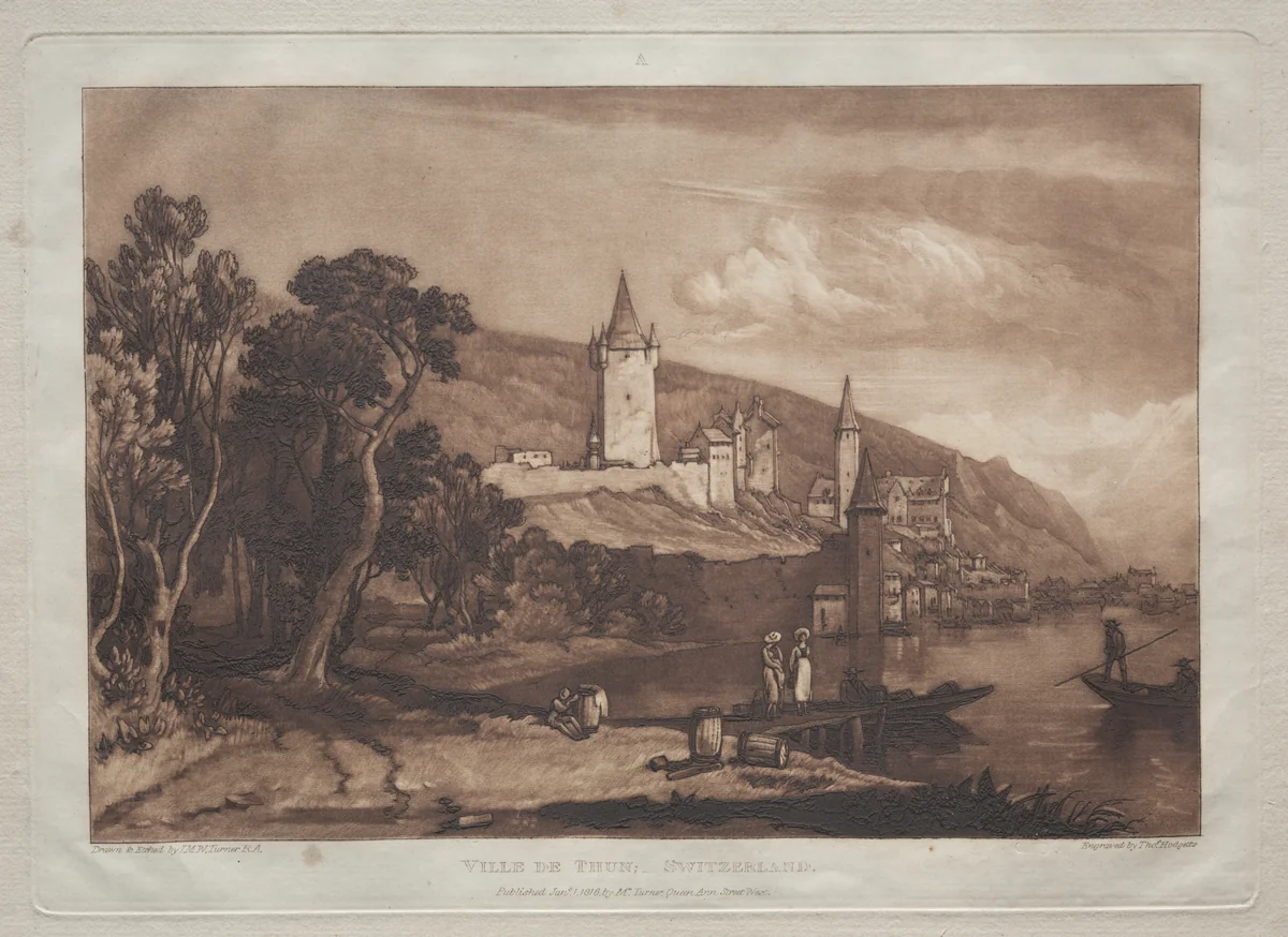 Ville de Thun by Joseph Turner, print, 1811-1821