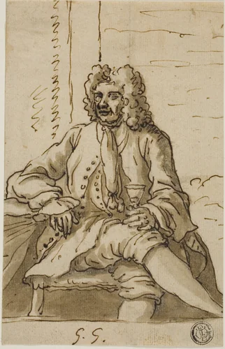 Grinling Gibbons by James Thornhill, drawing, 1695-1734