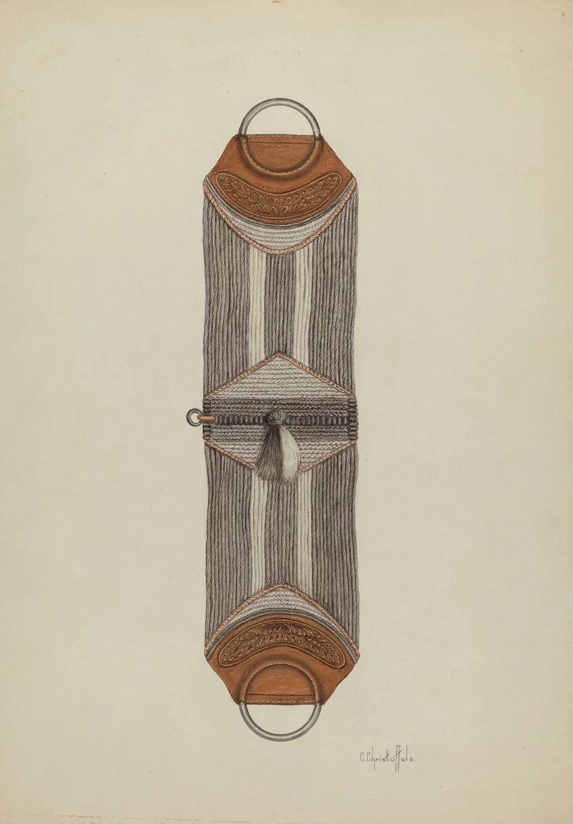 Cinch for Saddle by Cornelius Christoffels, index of american design, 1936