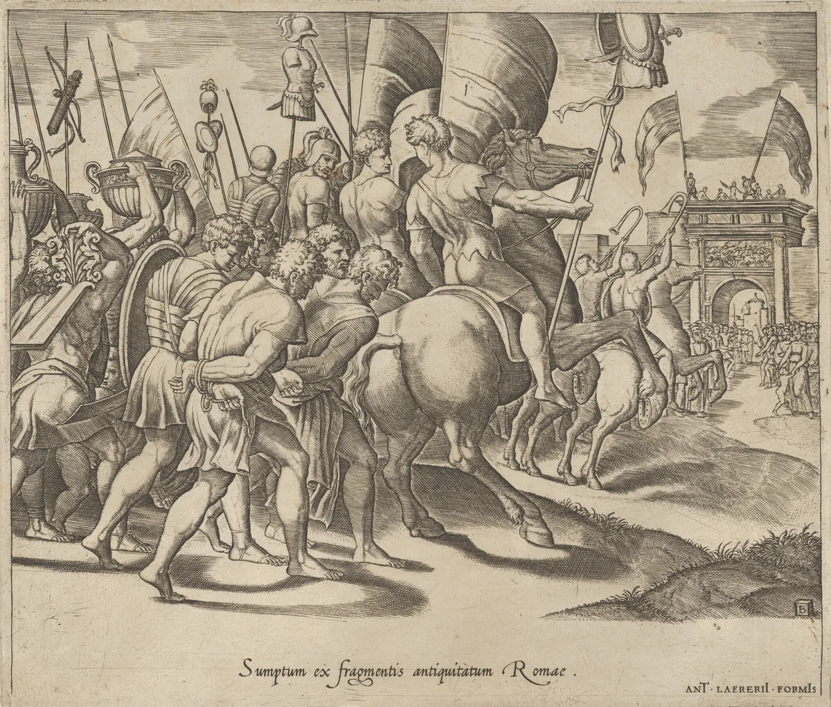 The Triumph of Scipio, from "Speculum Romanae Magnificentiae" by Master of the Die, print, 1520-1577