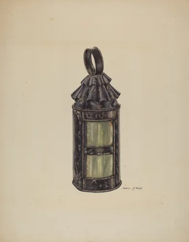 Horn Lantern by Dolores A. Haupt, index of american design, 1939