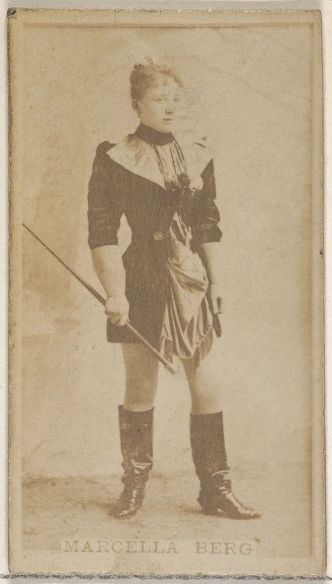 Marcella Berg, from the Actors and Actresses series (N45, Type 8) for Virginia Brights Cigarettes by Allen & Ginter, photograph, 1885-1891