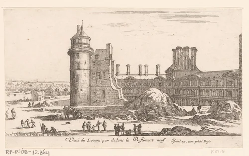 Gezicht op het Louvre by Israël Silvestre, print, 1652
