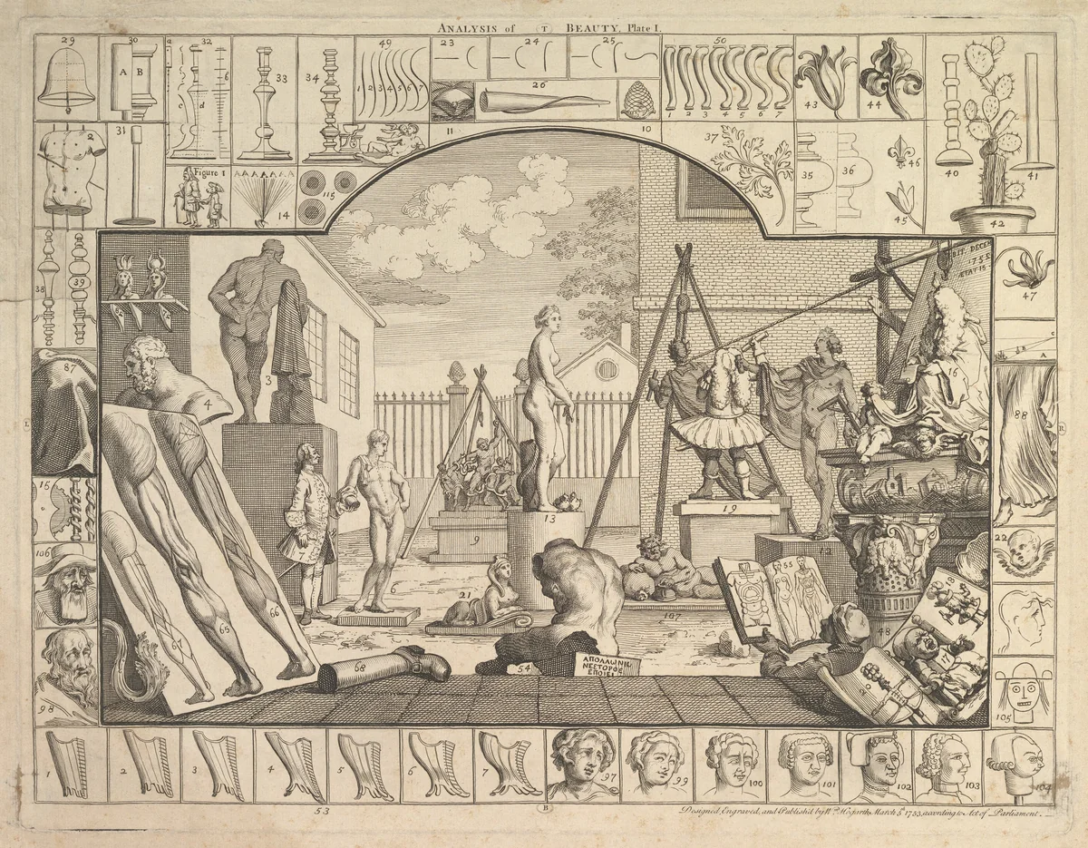 Analysis of Beauty, Plate 1 by William Hogarth, print, 1753