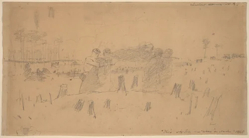 Carrying the Wounded by Winslow Homer, drawing, 1865