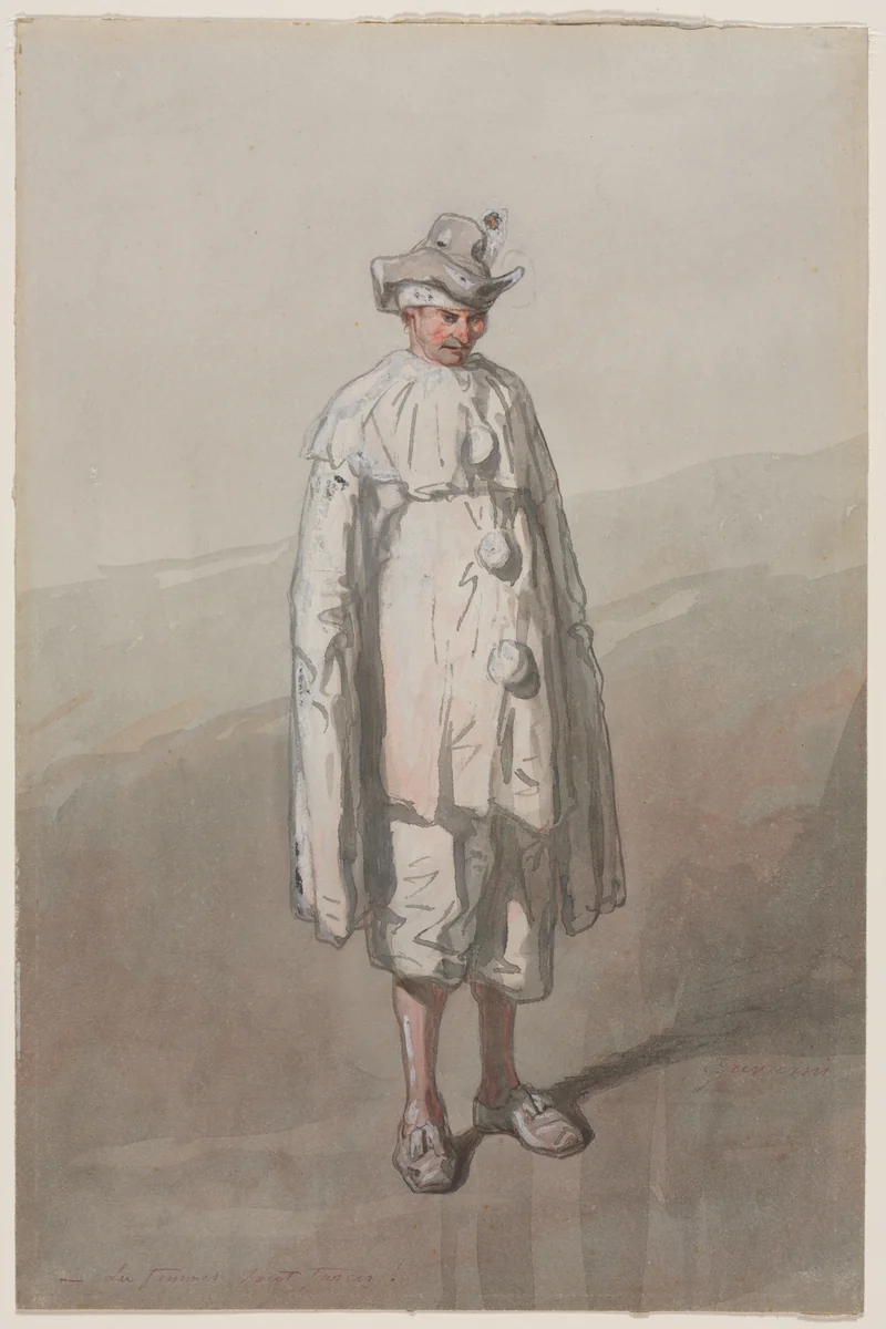 Pierrot by Paul Gavarni, drawing, 1845-1865