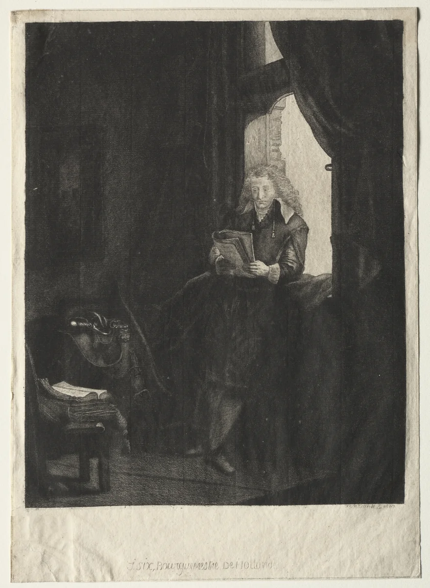 Portrait of Jan Six by Rembrandt van Rijn, print