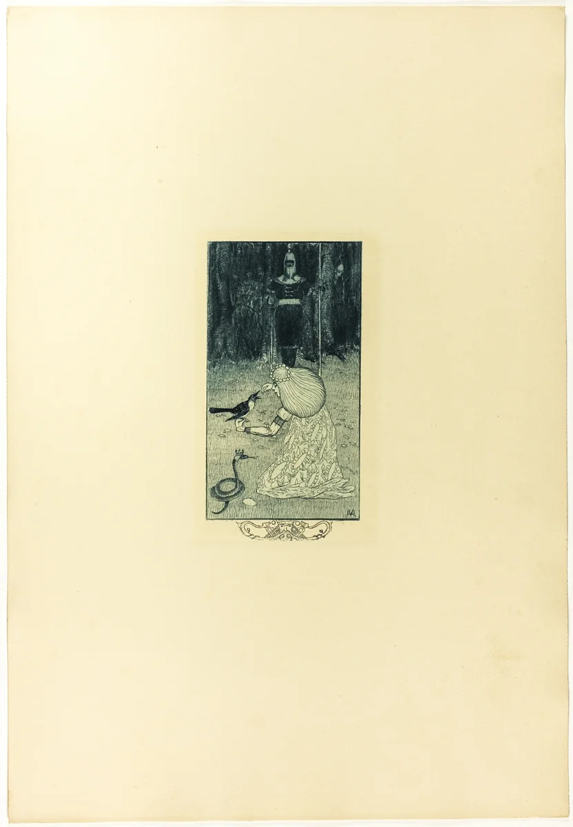 The Snake Bride by Heinrich Vogeler, print, 1895