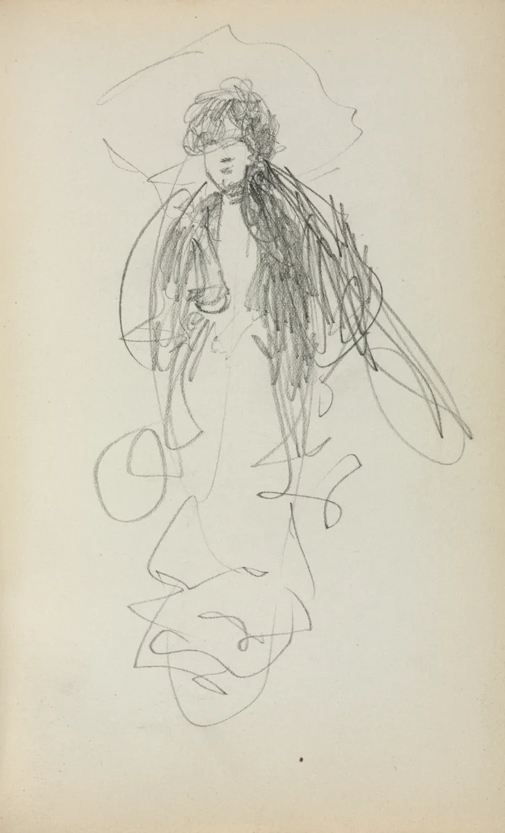 Italian Sketchbook: Standing Woman (page 219) by Maurice Prendergast, book, 1898-1899