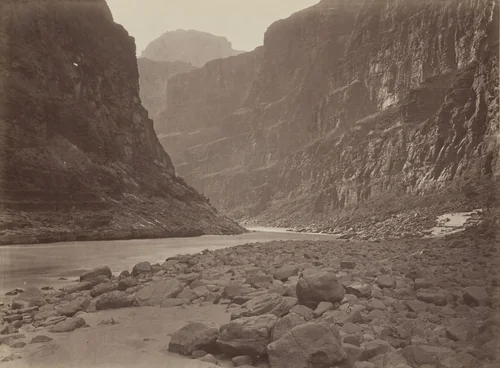 Colorado River, Mouth of Kanab Wash, Looking West by Timothy O'Sullivan, William H. Bell, photograph, 1871