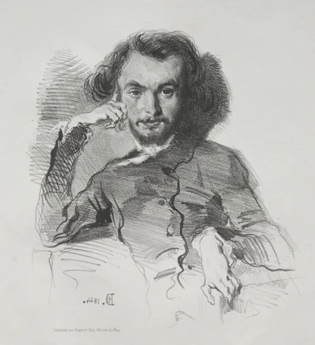 Charles Pierre Baudelaire by Émile Isidore Deroy, print, 1844