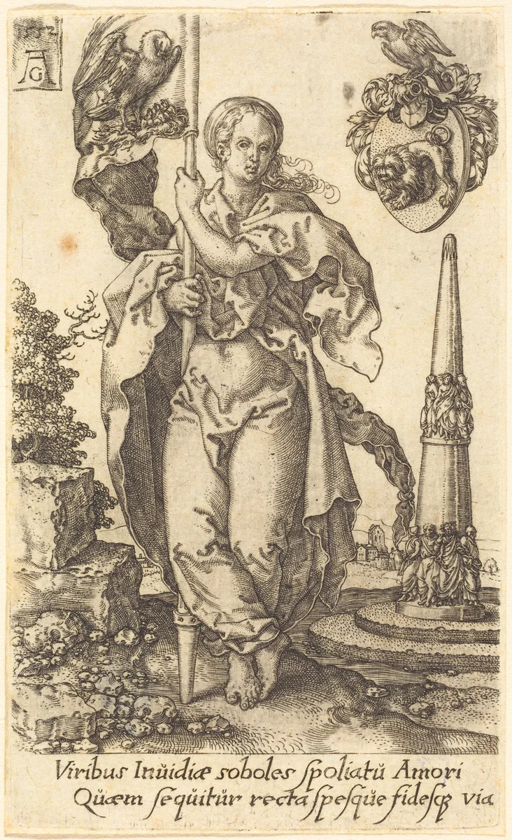 Charity by Heinrich Aldegrever, print, 1552