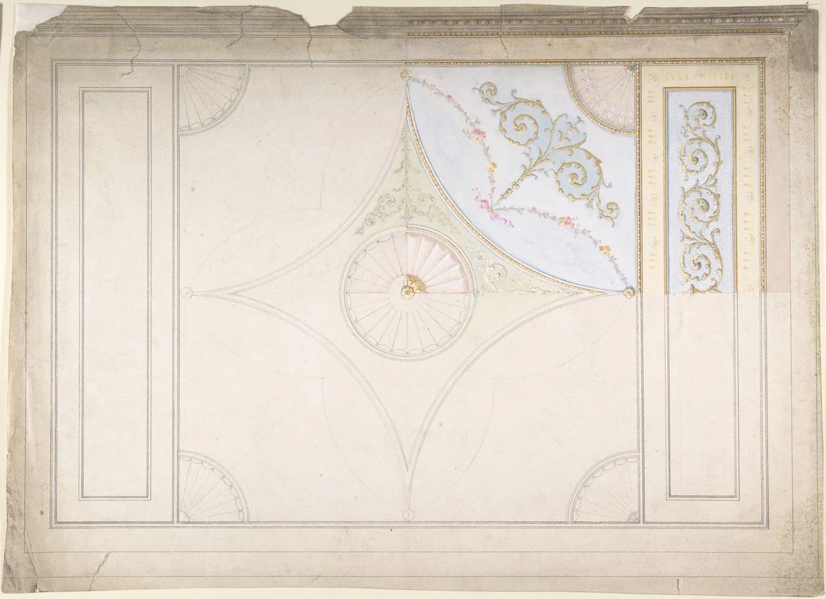 Ceiling Design by anonymous, drawing, 1850-1899