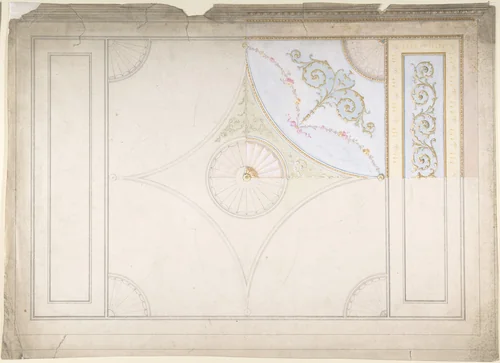 Ceiling Design by anonymous, drawing, 1850-1899