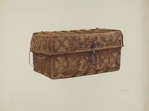 Cowhide Trunk by Robert W.R. Taylor, index of american design, 1941