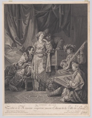The Russian Concert (Le Concert Russien) by René Gaillard, print, 1763-1773