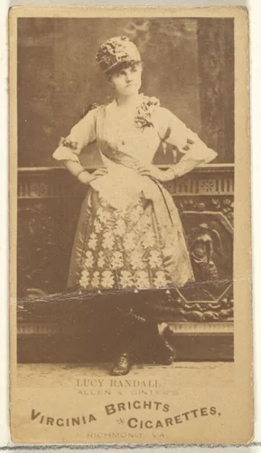 Lucy Randall, from the Actors and Actresses series (N45, Type 1) for Virginia Brights Cigarettes by Allen & Ginter, photograph, 1885-1891