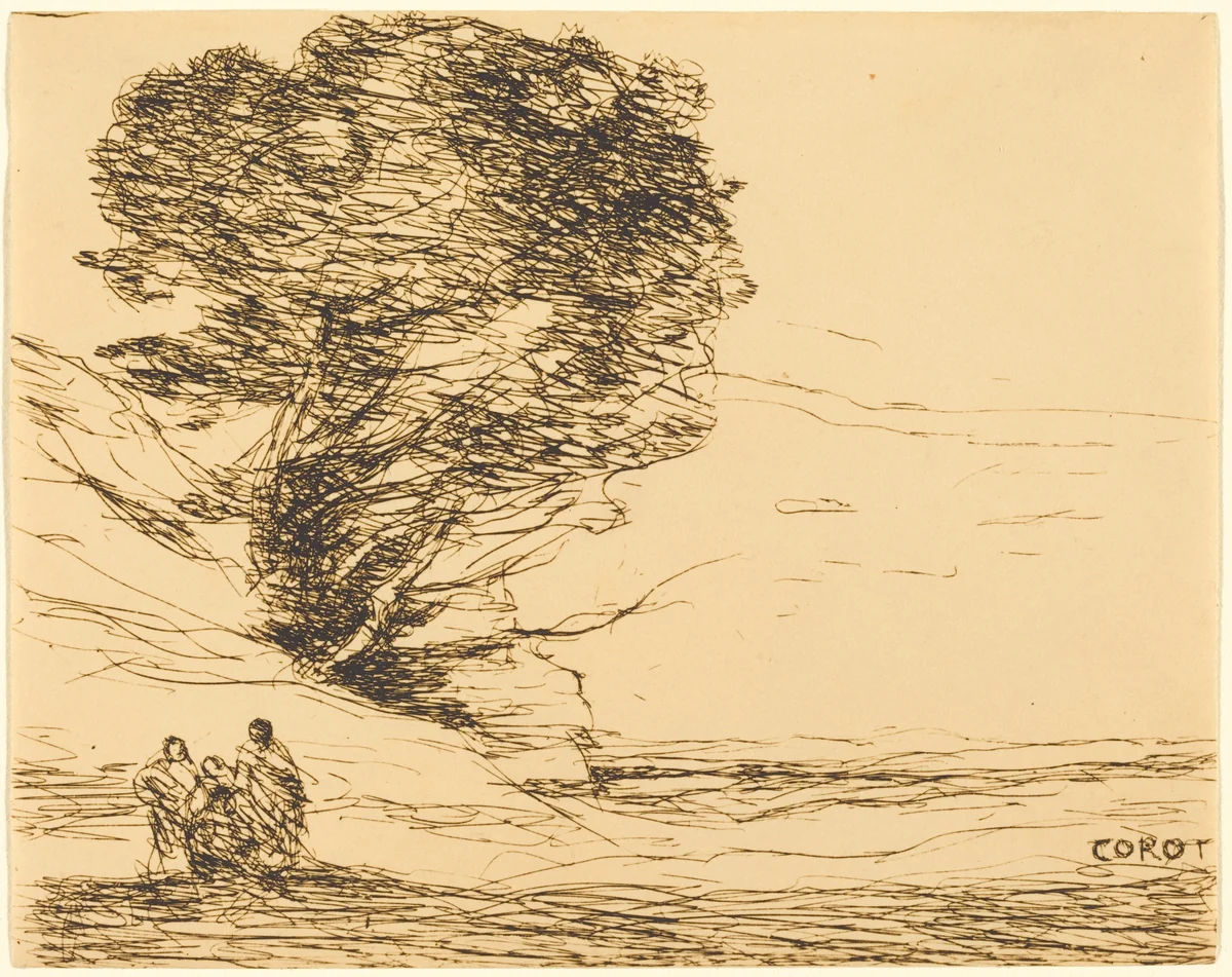 Souvenir of Antibes (Souvenir d'Antibes) by Jean-Baptiste-Camille Corot, print, 1874
