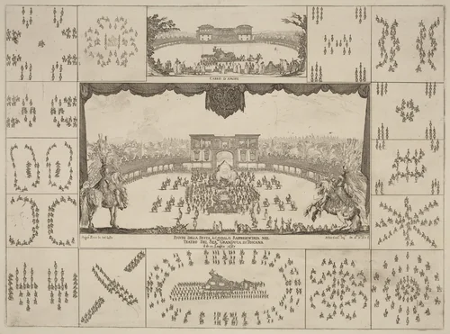 Tournament Executed in Florence for the Marriage of Grand Duke Ferdinand I by Stefano della Bella, print, 1637