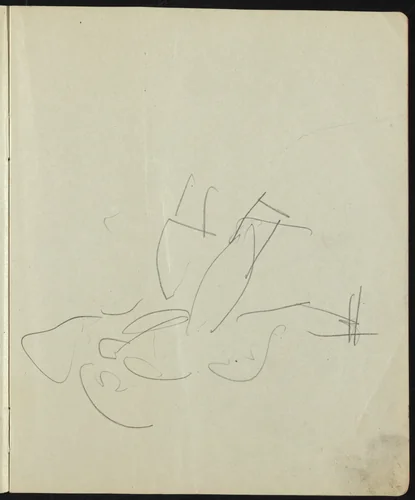 Dancers and Performers (Page from a Sketchbook) by Ernst Ludwig Kirchner, drawing, 1911