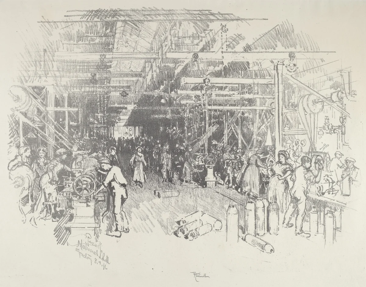 The Shell Factory by Joseph Pennell, print, 1916