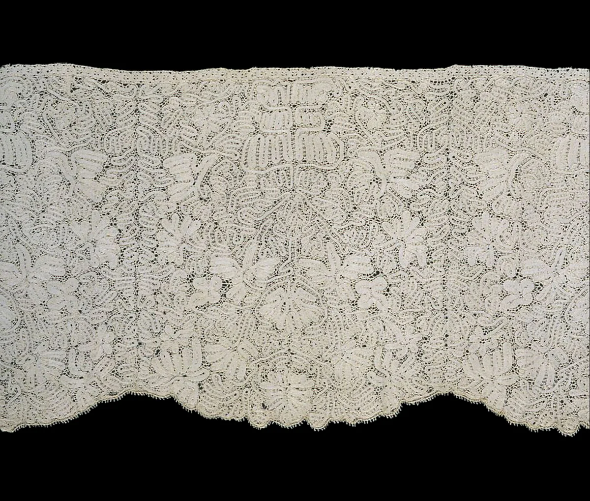 Flounce (Possibly Valance from a Bed) by Italy Aquila, textile, 1675-1750