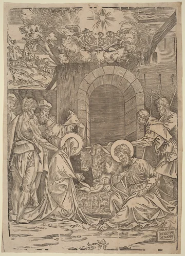 The Adoration of the Shepherds by Francesco Denanto, print, 1452-1592
