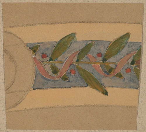 Study for a Border Design by Charles Sprague Pearce, drawing, 1890-1897