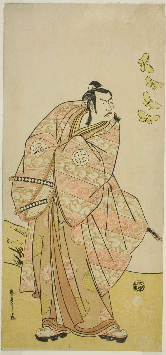 The Actor Otani Hiroji III as Makino Arataro Tokizumi in the Play Hana no O-Edo Masakado Matsuri, Performed at the Ichimura Theater in the Eleventh Month, 1789 by Katsukawa Shunsho (勝川 春章), print, 1784-1794