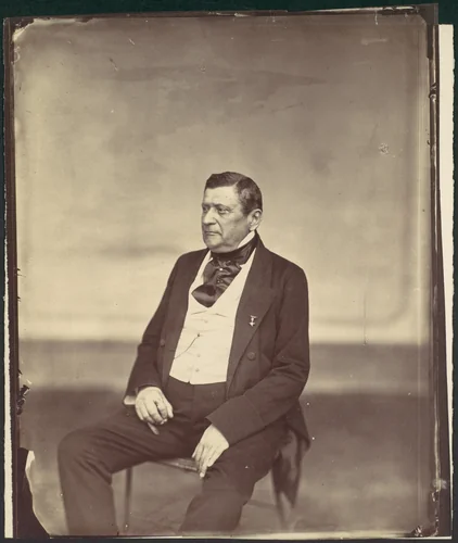 [Seated Man in White Vest and Dark Coat] by Franz Antoine, photograph, 1850-1869