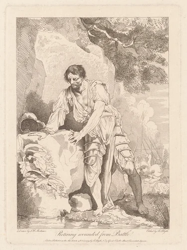 Retiring Wounded from Battle by Robert Blyth
John Hamilton Mortimer, print, 1779