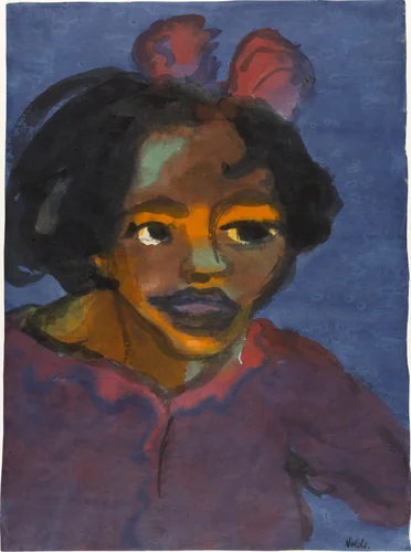Gypsy Girl (Zigeunermädchen) by Emil Nolde, drawing, 1920