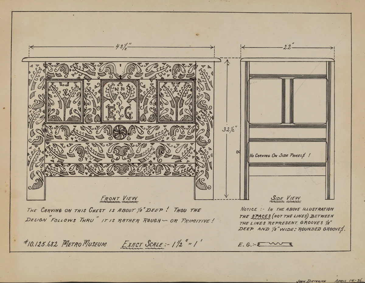 Chest by John Dieterich, index of american design, 1936