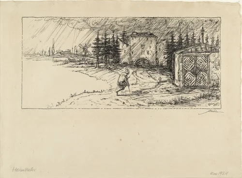 Homecoming (Heimkehr) by Alfred Kubin, drawing, 1924