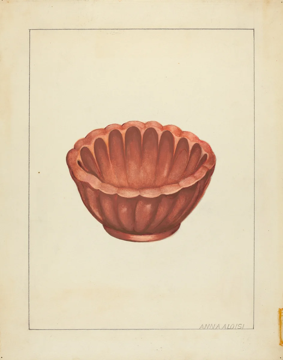 Jelly Mold by Anna Aloisi, index of american design, 1939