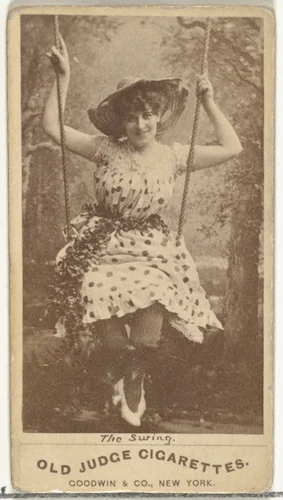 The Swing, from the Actors and Actresses series (N171) for Old Judge Cigarettes by Goodwin & Company, photograph, 1886-1890