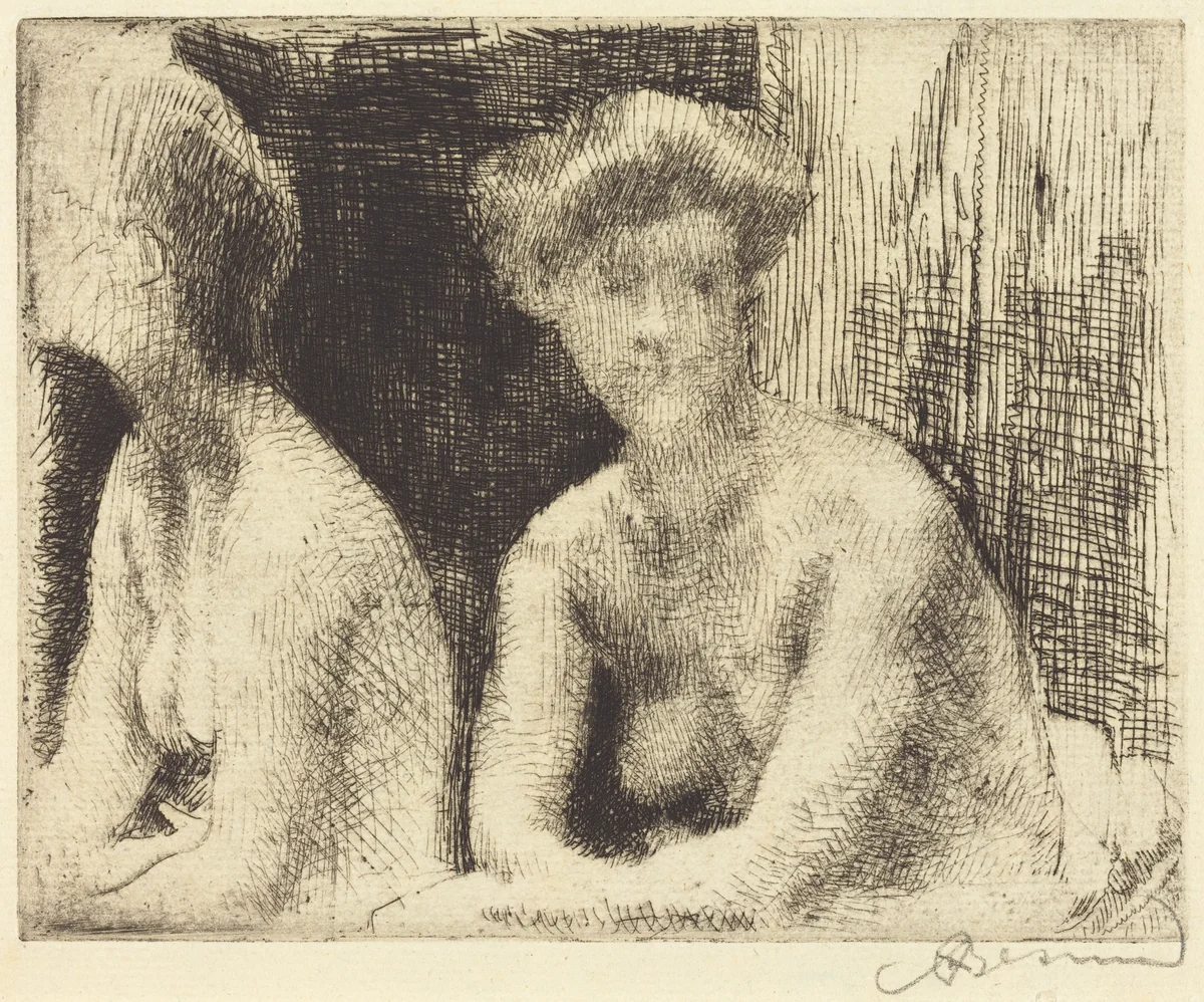 Nude Woman by a Looking Glass (Femme Nue Auprès d'une Glace) by Albert Besnard, print, 1889