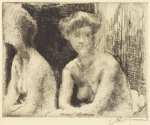 Nude Woman by a Looking Glass (Femme Nue Auprès d'une Glace) by Albert Besnard, print, 1889